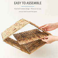 Vente chaude de haute qualité jacinthe d'eau panier de rangement tissé à la main panier de rangement panier de rangement pliable