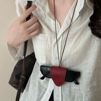 Étui de protection multicolore en cuir PU ShengYI pour lunettes de soleil, style rétro minimaliste, à suspendre au cou, avec cordon