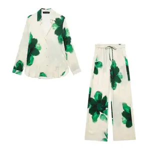 GX&ZA Spring new European-style printed shirt and pants suit