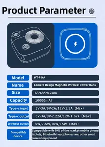 Wisdom-Tech พาวเวอร์แบงค์ 20000Mah 22.5Wไร้สายสําหรับอะแดปเตอร์โทรศัพท์มือถือใหม่<span class=keywords><strong>Electronics</strong></span>สิ่งประดิษฐ์แล็ปท็อปเป้หนัง - Product Image 6