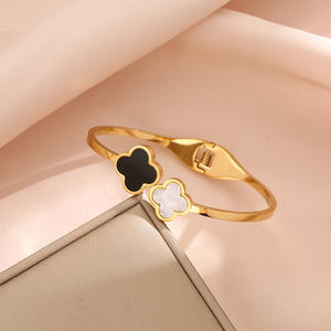 Sıcak Trendy kore versiyonu klasik çiçek titanyum çelik bilezik kadınlar için basit moda Joker paslanmaz çelik bilezik - Product Image 6