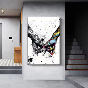 定制现代涂鸦手绘爱情海报抽象油画客厅装饰壁画 - Product Image 3