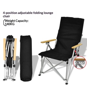 Fauteuil de plage pliable exquis en alliage d'aluminium, réglable, multi-positions, pliable, portable, pour le camping en plein air - Product Image 3