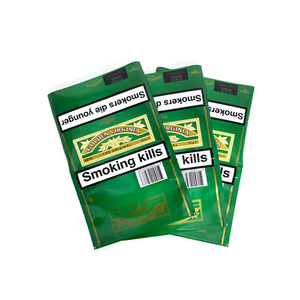 Sacs à tabac à rouler à la main en plastique imprimé vides bon marché du Royaume-Uni, 50 g, enveloppe ambre, pliés - Product Image 3