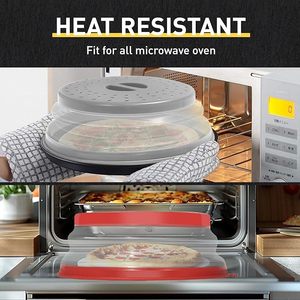 Penutup <span class=keywords><strong>Microwave</strong></span> Lipat dengan Lubang Ventilasi dan Lubang Gantungan, Pelindung Cipratan untuk Piring Mangkuk - Product Image 5