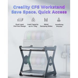 Support d'impression 3D Creality CFS gris métallisé à double couche, design coulissant, 19,7 x 23,6 x 11,8 pouces, 19,8 livres, accessoires pour imprimante 3D - Product Image 3