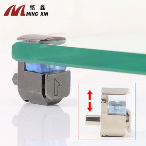 Ming Xin Zinc Alloy Glass Clip Adjustable Shelf Support Nickel Plated Gunmetal <b>Cabinet</b> Wine Rack Accessory - Product Image 1