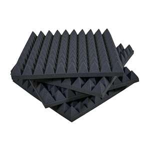 Panel Acústico Absorbente de Sonido Piramidal Keyhelm Gris Antracita 100x100x6 D25 para Corrección Acústica Moderna en Estudios 100% Poliuretano - Product Image 1
