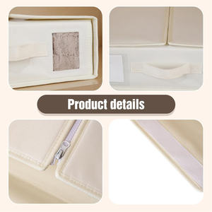 Boîte de rangement <span class=keywords><strong>pour</strong></span> dossiers de literie Conteneur <span class=keywords><strong>pour</strong></span> draps Housses de couette et <span class=keywords><strong>oreiller</strong></span> Organisateur de draps de <span class=keywords><strong>lit</strong></span> <span class=keywords><strong>pour</strong></span> rangement de placard avec fenêtre - Product Image 3