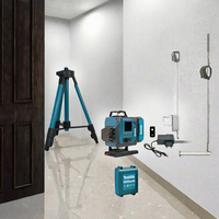 Kit de niveau laser industriel vert avec trépied, deux batteries et boîte à outils pour la mise en plan de bâtiments et la rénovation de haute précision