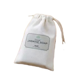 Sac à cordon en coton beige 5*7 pouces, petit sac en mousseline doux et économique pour l'emballage et les bijoux - Product Image 3
