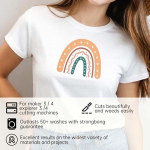 Diylobby Rouleau de <span class=keywords><strong>vinyle</strong></span> de transfert de chaleur sans tapis Pu Smart Iron-On HTV pour <span class=keywords><strong>Cricut</strong></span> Joy Xtra <span class=keywords><strong>Vinyle</strong></span> auto-adhésif <span class=keywords><strong>imprimable</strong></span> de 5.5 pouces pour l'artisanat - Product Image 5