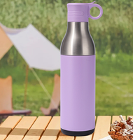 Bouteille d'eau et refroidisseur de canettes 2-en-1 en acier inoxydable, à double paroi isolée sous vide avec paille pour le camping et l'extérieur