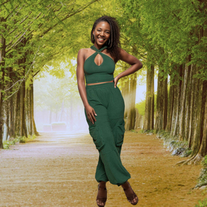 Nouvelles tendances sportives : ensemble haut court et pantalon uni avec poches, tendance - Product Image 4