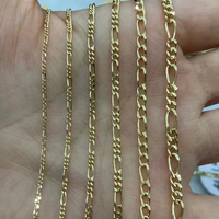 Chaîne en or jaune 18 carats AU750, style Figaro, pour collier ras du cou, fabrication de bijoux pour hommes et femmes, bracelet