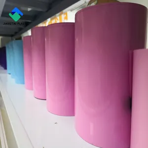Jiangtai-hoja o rollo de plástico Pvc brillante, color rojo, rosa, morado, azul, amarillo, verde, mate, venta directa de fábrica