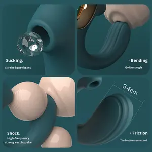 ホットセール中！イルカ型2in1女性用バイブレーター、舌型吸引バイブ、クリトリス真空刺激、Gスポット刺激、大人のおもちゃ - Product Image 5