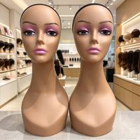 Tête de mannequin femme haut de gamme avec épaules pour maquillage, coiffure, usage scolaire et présentation en magasin