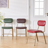 Chaises de salle à manger en fer forgé, style vintage, rembourrées, industrielles, minimalisme italien, avec dossier, pour maisons italiennes, bars, cafés