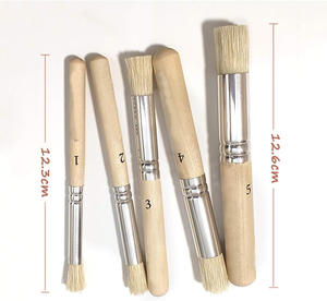Bview Art Lot de 5 pinceaux à manche en bois à poils naturels <span class=keywords><strong>pour</strong></span> la peinture de maison, - Product Image 2