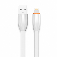 Câble de charge USB-A vers Lightning plat en TPE de 1 m avec motif coquille et anneau orange, cordon de charge rapide pour iPhone