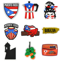 Aksesoris Sepatu Baru Tiba Grosir Gantungan Sepatu Bendera Puerto Rico PR Aksesoris Puerto Rico Hiasan Sepatu untuk Clog