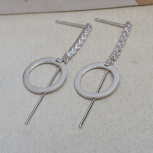 Boucles d'oreilles longues en argent S925 avec double chaîne, 6-12 perles, accessoires de bijoux DIY, support vide, produit semi-fini 4289 - Product Image 5