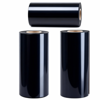 Pita Transfer Termal 110mm*300m Hitam Premium Resin-Enhanced Wax Pita Label Susut Sensitif Panas Kompatibel