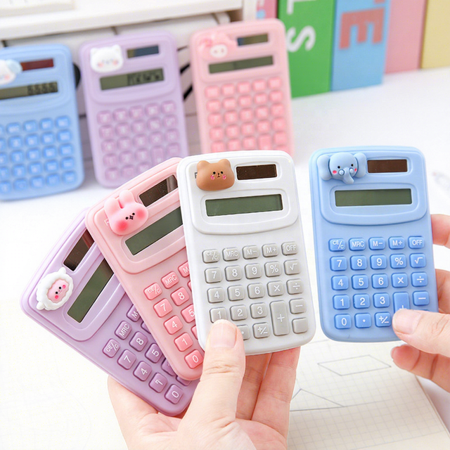 Wholesale Cheap School Office Cartoon Cute Portable Pocket Mini Calculator