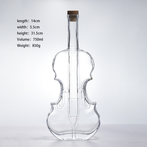 Elegante Botella de Vidrio de Borosilicato Transparente de 750 ml para Whisky, <span class=keywords><strong>Ron</strong></span>, Brandy, Vino, <span class=keywords><strong>con</strong></span> Tapa de Corcho, Personalizable - Product Image 2