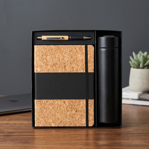 Kit de Regalo Promocional Personalizado de Cuero PU Elegante y de Alta Demanda, con Diario, Botella, Llavero, Impresión Digital Personalizada para Empresas - Product Image 1