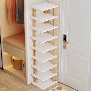 Étagère à chaussures en bois massif moderne pour l'entrée de la maison Espaces étroits Meubles de rangement peu encombrants Capacité de 10 paires - Product Image 2