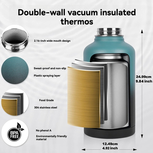 O espaço portátil da garrafa de água 64oz jarra jarros exteriores do volume alto dos esportes 64oz - Product Image 3