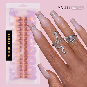<span class=keywords><strong>Uñas</strong></span> Acrílicas <span class=keywords><strong>Francesas</strong></span> Cuadradas Tipo Ataúd OEM ODM, 150 Uds./Bolsa, Cobertura Completa PMMA, Sin Rastro, <span class=keywords><strong>Uñas</strong></span> Postizas a Presión, Venta al por Mayor para Salones de Belleza, Pre-diseñadas - Product Image 4