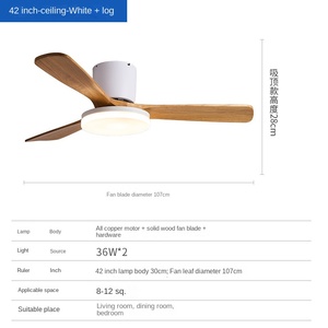 Remote Control Chandelier <b>Ceiling</b> Fan with Light 5 Blades Pure Copper Motor Decorative Lighting ABS Body <b>Glass</b> Lamp DC Motor - Product Image 2