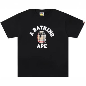 Camiseta de algodón puro de alta calidad al por mayor, de manga corta, con estampado de letras, informal, estilo urbano, holgada, transpirable, para hombres y mujeres jóvenes. - Product Image 4