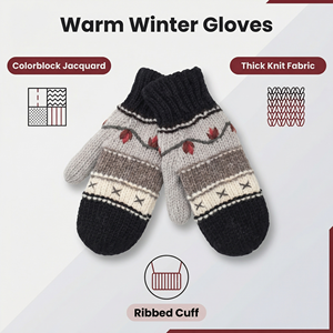 Gants thermiques en tricot confortables pour enfants de 0 à 6 ans |   Mitaines pour tout-petits faites à la main pour l'automne/l'hiver - Product Image 6