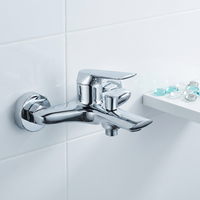 Robinet de bain/douche mural Lodi 606-4 en laiton chromé poli, mitigeur monocommande eau chaude/froide, cartouche céramique, garantie 5 ans