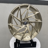 Jantes forgées Yufei 19-20 pouces 5x112 pour AMG GT, design turbine à rayons en Y directionnel, finition or champagne brossé concave