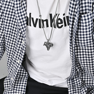 Cross-border yunnique niche personalized pentagram devil goat titanium steel necklace retro <b>style</b> Satan goat <b>head</b> p - Product Image 4