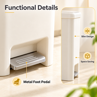 Poubelle à pédale en plastique grande capacité avec couvercle hermétique, mains libres, pour maison, cuisine, bureau - Vente en gros usine