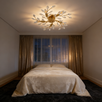 Lustre de plafond en cristal de fer JACKSUN 22,83'' Luxe Branche pour chambre à coucher Salon