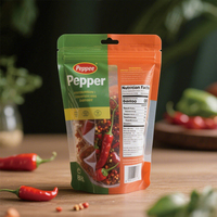 Sachet Doypack Stratifié Personnalisé pour Mélange d'Épices Alimentaires : Cannelle en Poudre, Piment, Granulés d'Ail, Poivre Noir