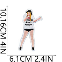 Nouveau fer brodé sur Patch Patch de transfert de chaleur motif chanteur CD patchs de guitare pour vêtements chapeaux
