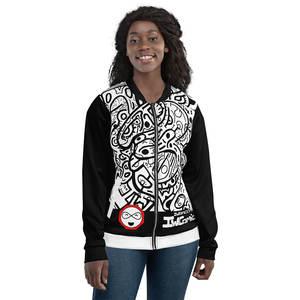 Chaqueta Bomber Unisex IMPOSSIBLE, Reversible, Estilo Vintage, Bordado Chenille, Cierre de Cremallera, Talla XS, Fabricada en PU y Spandex, de una Sola Pieza - Product Image 4