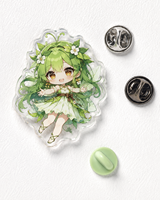 Épingles en acrylique époxy transparentes personnalisées de haute qualité, badges et breloques en acrylique imprimés sur mesure sur le thème de l'anime