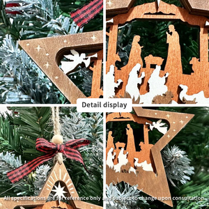 Adorno Religioso de Madera del Nacimiento de Jesús, Decoración Creativa de Escena Navideña para Escritorio, Artesanía de Madera - Product Image 5