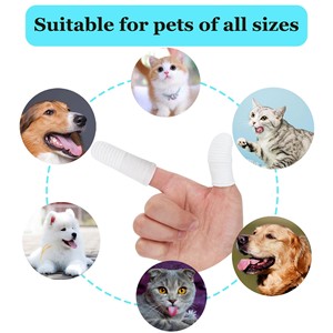 Pet brossage Non tissé doigt couverture dents outils de nettoyage buccal chat brosse à dents nettoyable accessoires pour animaux de compagnie - Product Image 4