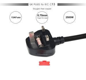 3Pin Puissance Prise UK <span class=keywords><strong>Cordon</strong></span> D'alimentation Connecteur Câble Rallonge Pour <span class=keywords><strong>LED</strong></span> lampe de Table Lumière De Bande - Product Image 4