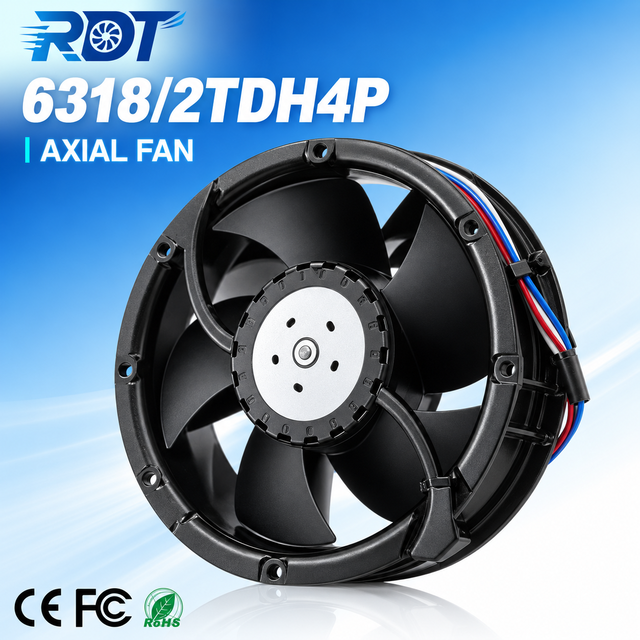 6318/2TDH4P DC 48V High Speed Axial Cooling Fan 172mm 559CFM Ball Bearing Server Inverter Cabinet Ventilation Replacement Use
